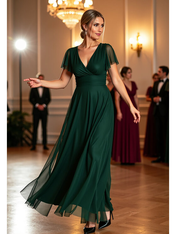 FIGL FIGL Sukienka wieczorowa M1103 Zielony Straight Fit