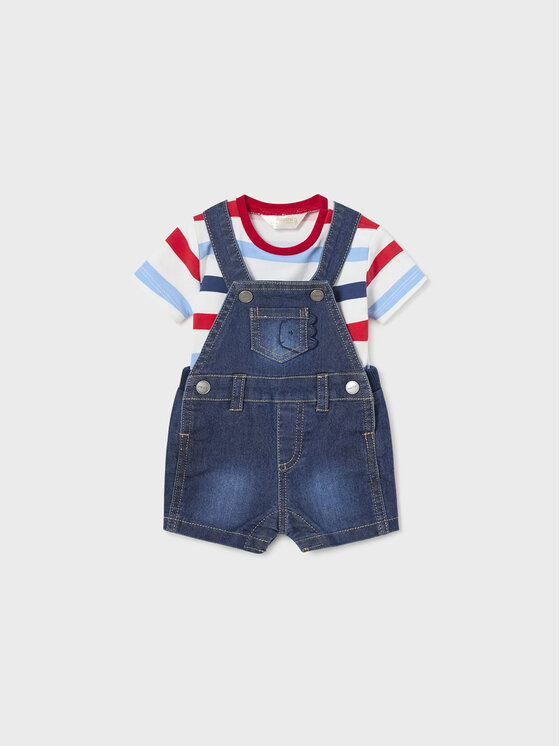 Mayoral Mayoral Set T-Shirt und Latzhose 1628 Dunkelblau Regular Fit