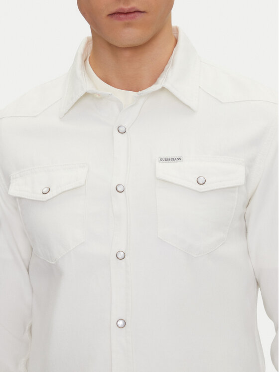 Guess Jeans Guess Jeans Camicia M5GH55 D5NW1 Bianco Regular Fit