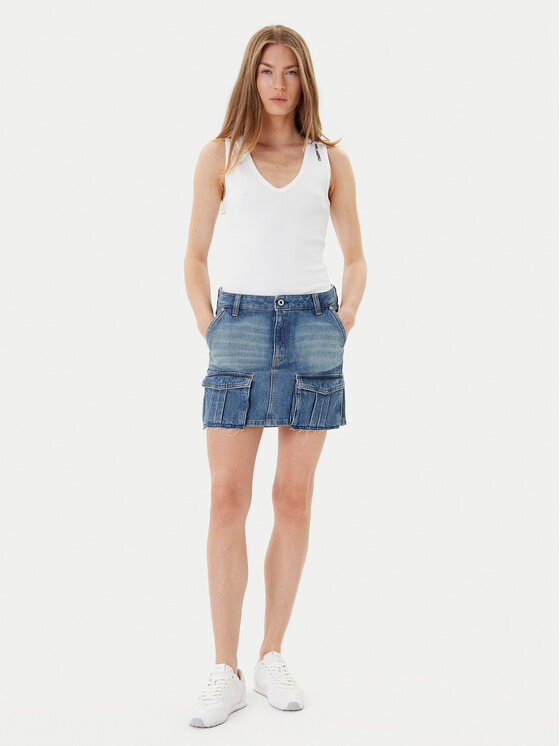 Karl Lagerfeld Jeans Karl Lagerfeld Jeans Spódnica jeansowa A3W12008 Niebieski Regular Fit