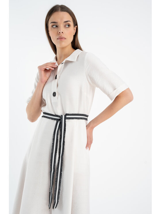 CLICK CLICK Letní šaty 60-6095 Bílá Comfortable Fit