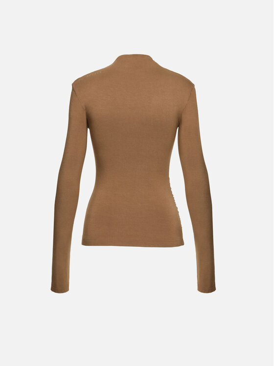 La Mania La Mania Bluzka SANNE Beżowy Basic Fit