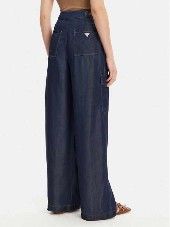 Guess Guess Jeansy W5GA1T D5N61 Granatowy Wide Leg