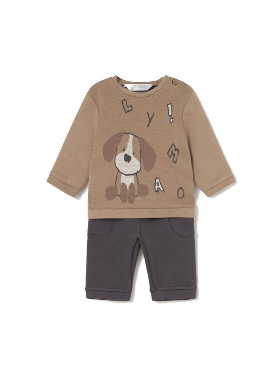 Mayoral Mayoral Completo pullover e pantaloni di tessuto 2583 Marrone Regular Fit