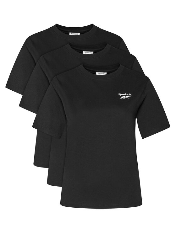 Reebok Reebok Komplet t-shirtów RK25194CCW Czarny Regular Fit
