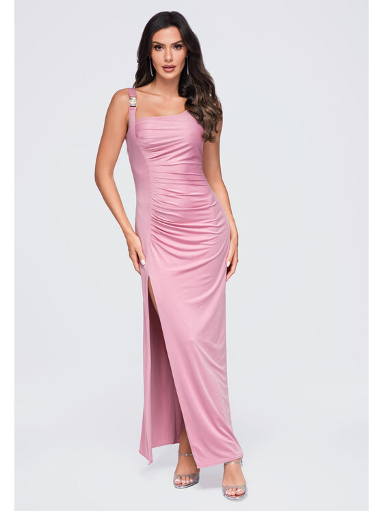 Ombre Ombre Sukienka wieczorowa LA-OM-DLR389 Różowy Slim Fit