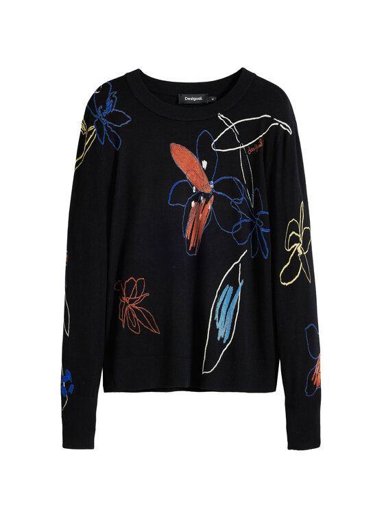 Desigual Desigual Πουλόβερ Arty 25WWJF33 Μαύρο Regular Fit