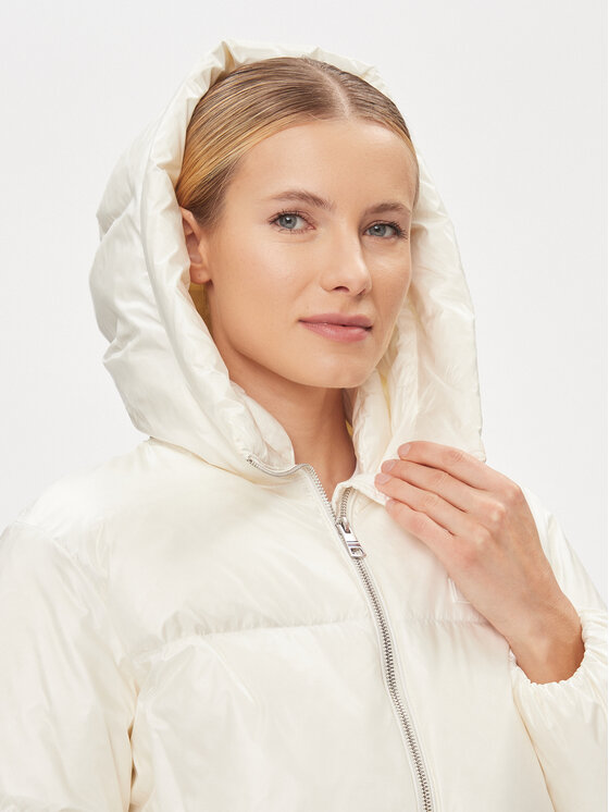 Tommy Hilfiger Tommy Hilfiger Kurtka puchowa New York Gloss WW0WW40836 Écru Relaxed Fit
