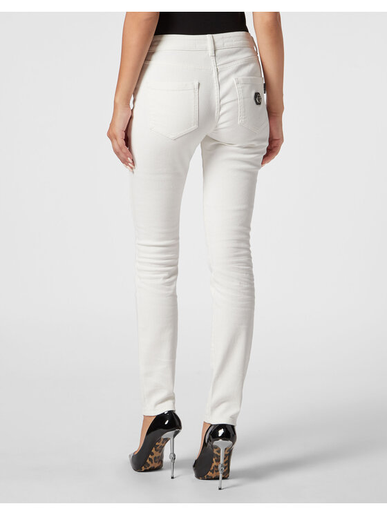 PHILIPP PLEIN PHILIPP PLEIN Jegginsy 3305 Biały Jegging Fit