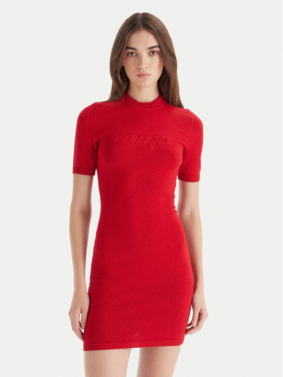 HUGO HUGO Trikotažinė suknelė Sbloggy 50543324 Raudona Slim Fit