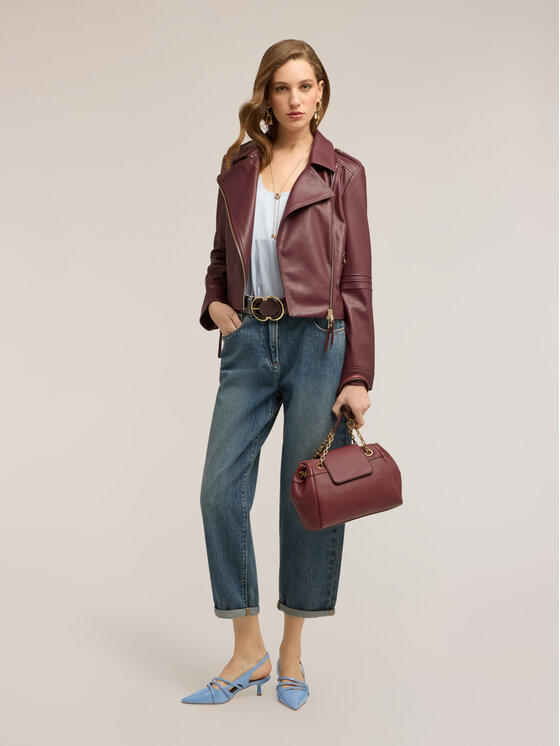 Motivi Motivi Giacca in similpelle R314Q001114N036 Bordeaux Slim Fit