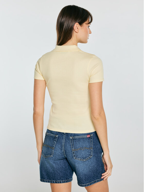 BIG STAR BIG STAR Polo RAFAELA Żółty Slim Fit