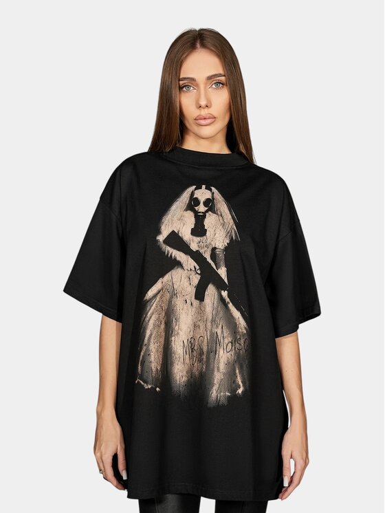 MADE BY SOCIETY MADE BY SOCIETY T-Shirt Ghost Bride - T27878 Czarny Basic Fit