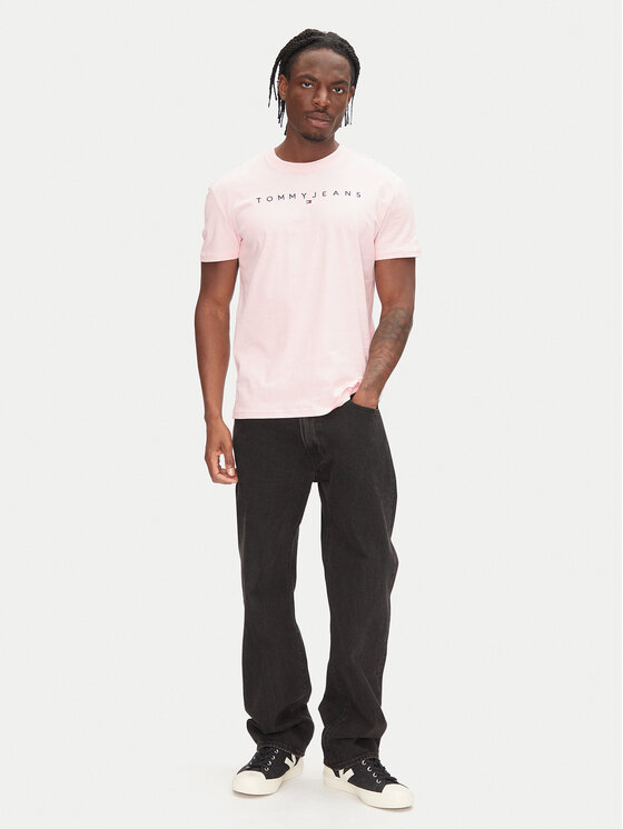 Tommy Jeans Tommy Jeans Тишърт Linear Logo DM0DM20744 Розов Regular Fit
