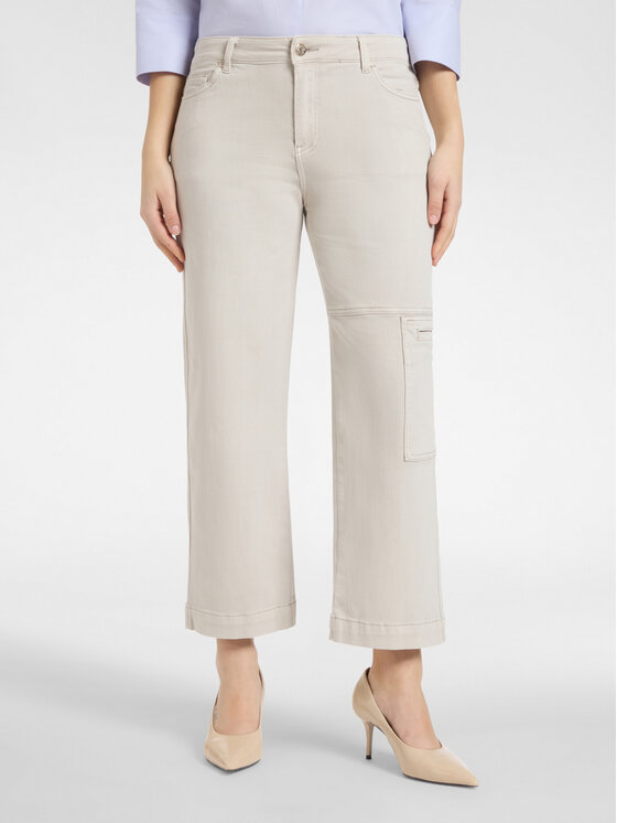 Elena Mirò Elena Mirò Spodnie materiałowe P185P000421N0A3 Kremowy Regular Fit