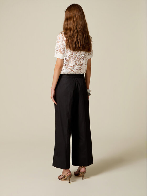 Oltre Oltre Spodnie materiałowe P023R008886N033 Czarny Baggy Fit