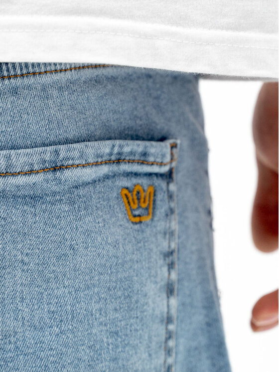 Jigga Wear Jigga Wear Szorty jeansowe Krótkie Spodenki Jeansowe Męskie Jasne Niebieski Jigga Wear Small Outline Crown L Niebieski Regular Fit