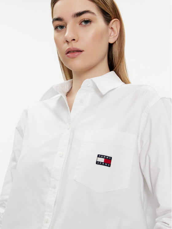 Tommy Jeans Tommy Jeans Πουκάμισο Badge DW0DW17807 Λευκό Relaxed Fit