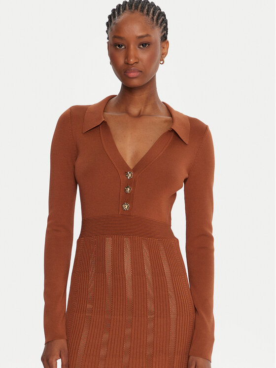 TWINSET TWINSET Trikotažinė suknelė 252TP3110 Ruda Regular Fit