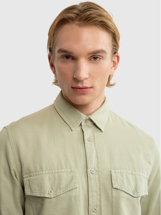 BIG STAR BIG STAR Koszula SZAKES Zielony Basic Fit