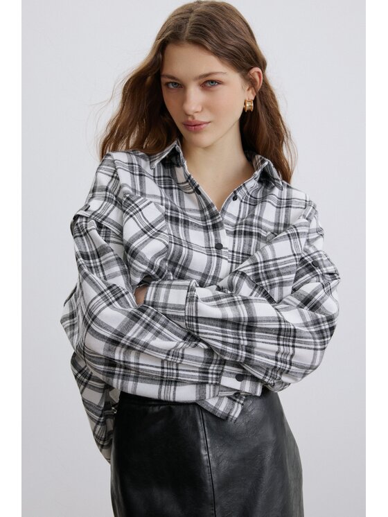 Estro Estro Πουκάμισο ER00119330 Λευκό Loose Fit