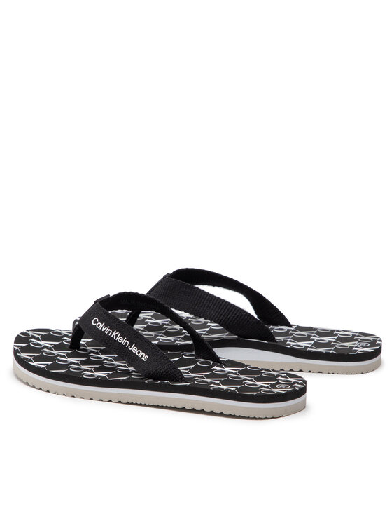 Calvin Klein Jeans Calvin Klein Jeans Japonki Logo Print Flip Flop V3X8-80156-0058 S Czarny