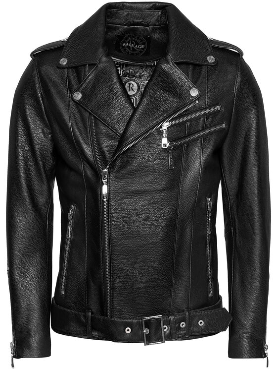 Rage Age Rage Age Шкіряна куртка Memory 1 Чорний Regular Fit