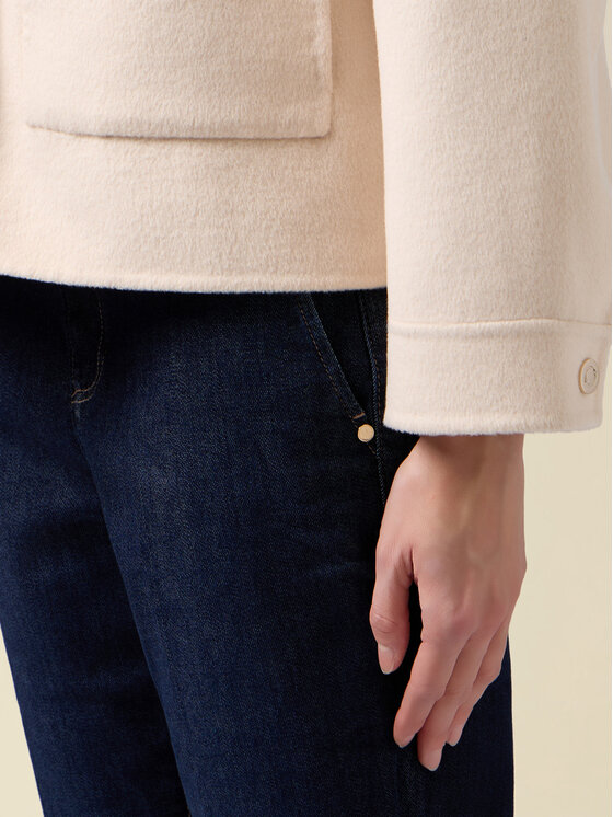 Oltre Oltre Cappotto invernale 8161J000233N012 Crema Baggy Fit