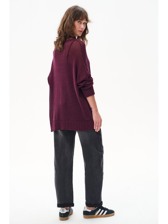 blue shadow blue shadow Sweter Fidżi Fioletowy Regular Fit