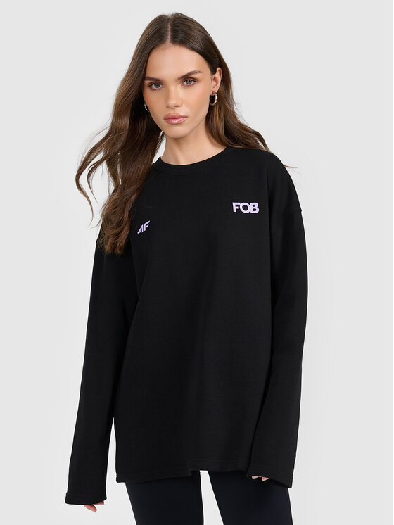 4F 4F Bluza FOB Czarny Loose Fit