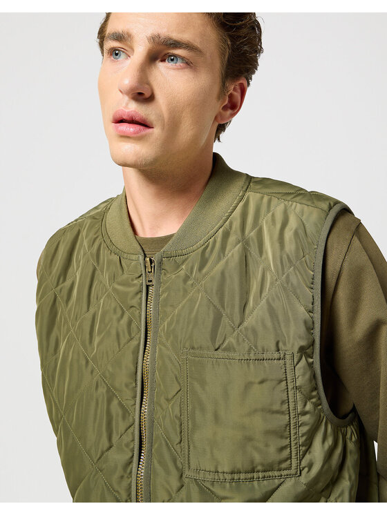 Wrangler Wrangler Kamizelka ELEVATED VEST Zielony Regular Fit