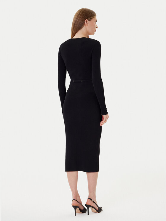 TWINSET TWINSET Kootud kleit 252TP3352 Must Slim Fit