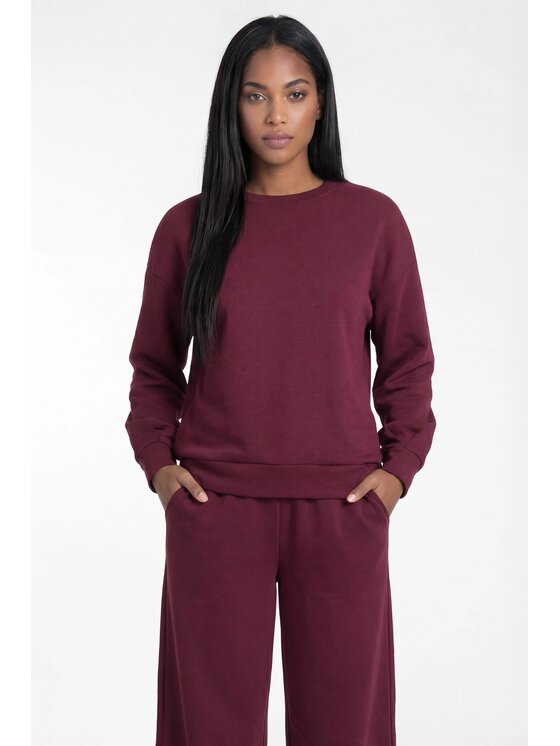 FIGL FIGL Dres M1330 Bordowy Straight Fit