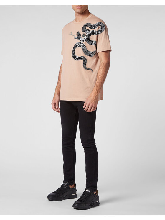 PHILIPP PLEIN PHILIPP PLEIN T-Shirt 1535 Beżowy Regular Fit