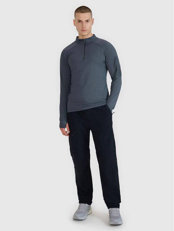 4F 4F Bluza techniczna 4FWSS25TFSWM493-22S Szary ciemny Regular Fit