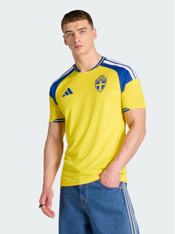 adidas adidas Koszulka techniczna Sweden 26 Home Jersey Żółty Slim Fit