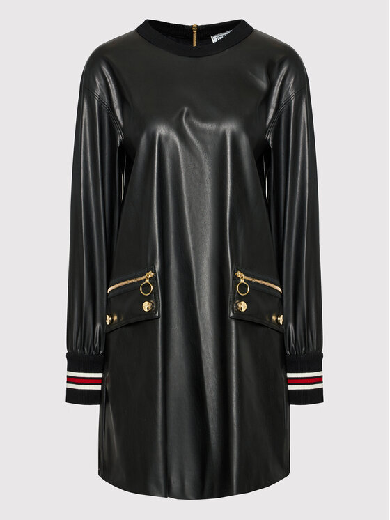 Iceberg Iceberg Рокля от имитация на кожа 21II2P0H1312829 Черен Regular Fit