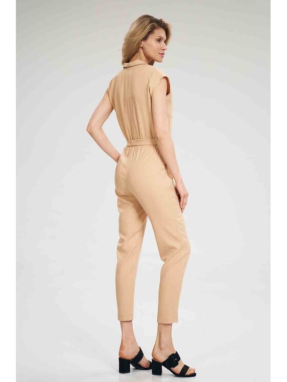 FIGL FIGLFIGL Jumpsuit M695 Beige Regular Fit