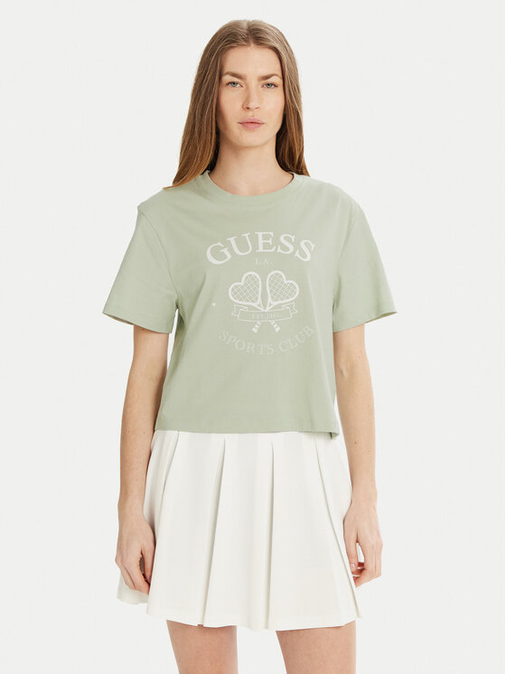 Guess Guess Tricou V5GI04 I3Z14 Verde Regular Fit