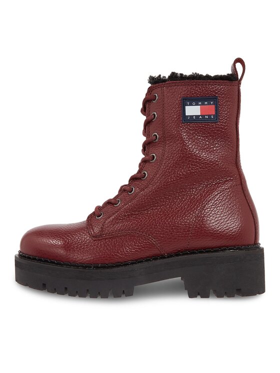 Tommy Jeans Tommy Jeans Ботильйони Tjw Urban Tumbled Ltr Wl EN0EN02317 Бордовий