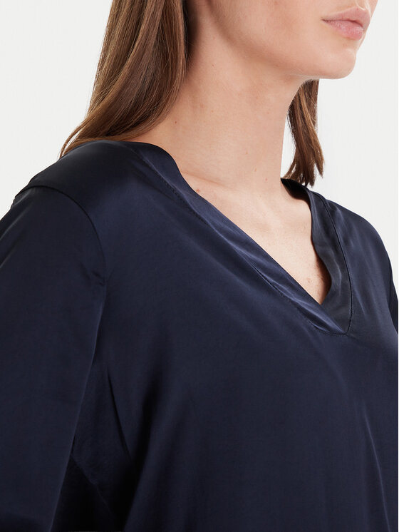 Maryley Maryley Bluzka 25IB824/18BL Granatowy Regular Fit