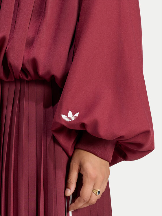 adidas adidas Суитшърт Satin Pleated Track Top LG4080 Бордо Relaxed Fit