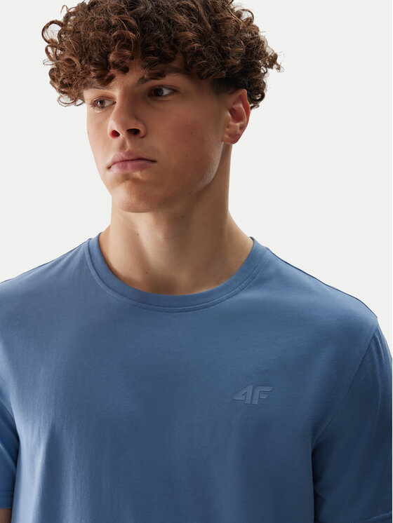 4F 4F Marškinėliai 4FWSS24TTSHM1154 Mėlyna Regular Fit