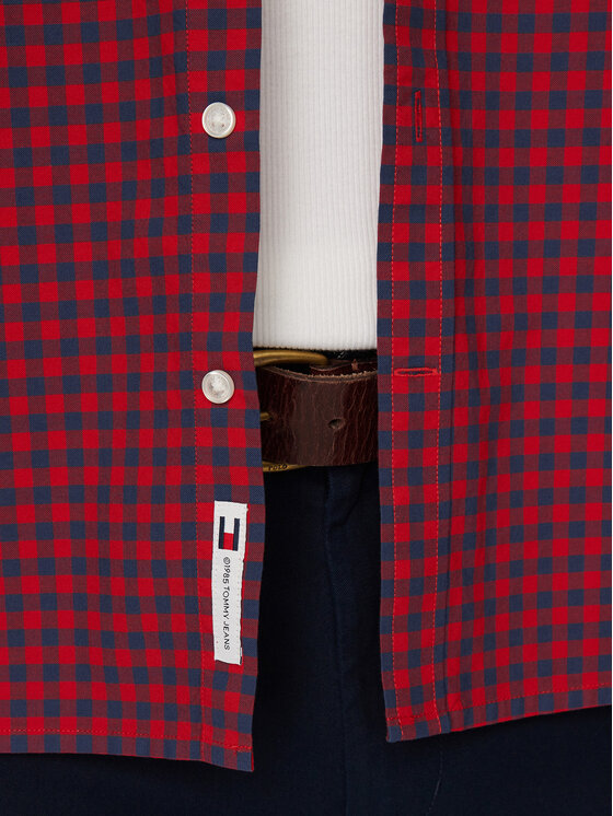 Tommy Jeans Tommy Jeans Košile Check Oxford DM0DM23516 Bordó Regular Fit