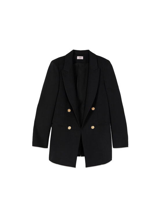 Oltre Oltre Marynarka Q810R004608N033 Czarny Slim Fit