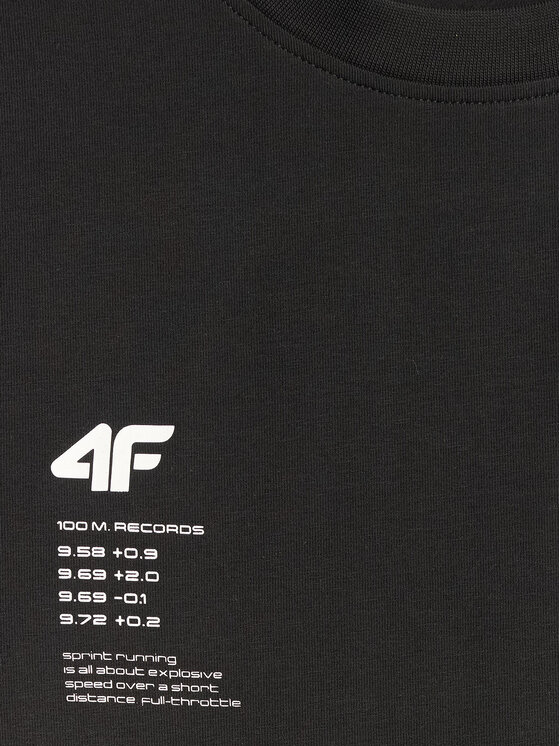 4F 4F T-Shirt MONOCHROME MOVEMENT Czarny Regular Fit