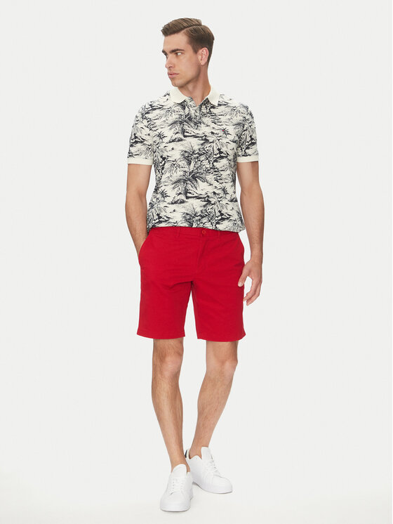 Tommy Hilfiger Tommy Hilfiger Pantalon scurți din material Brooklyn MW0MW23563 Roșu Regular Fit