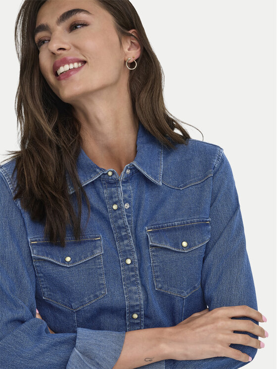ONLY ONLY camicia di jeans Sasia 15352339 Blu Slim Fit