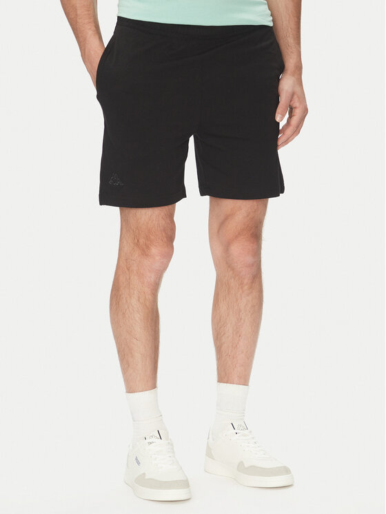 Kappa Športové kraťasy Logo Korpo Cabas 303HZE0 Čierna Regular Fit