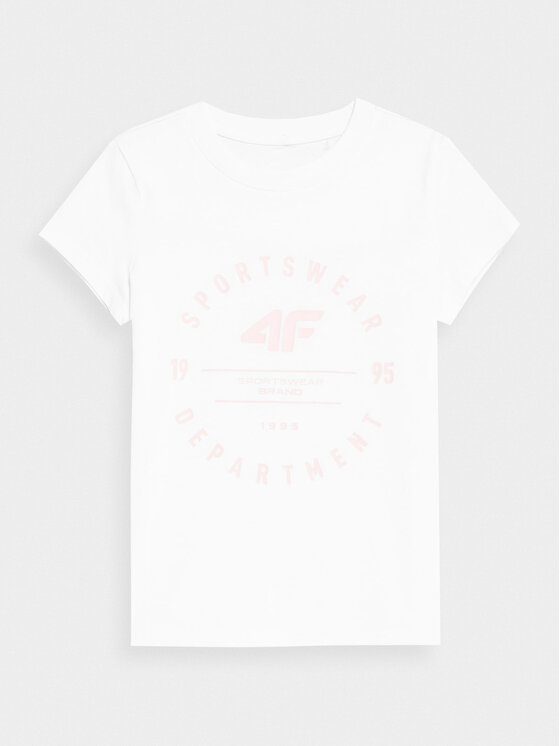 4F 4F T-Shirt 4FJSS23TTSHF280 Biały Regular Fit